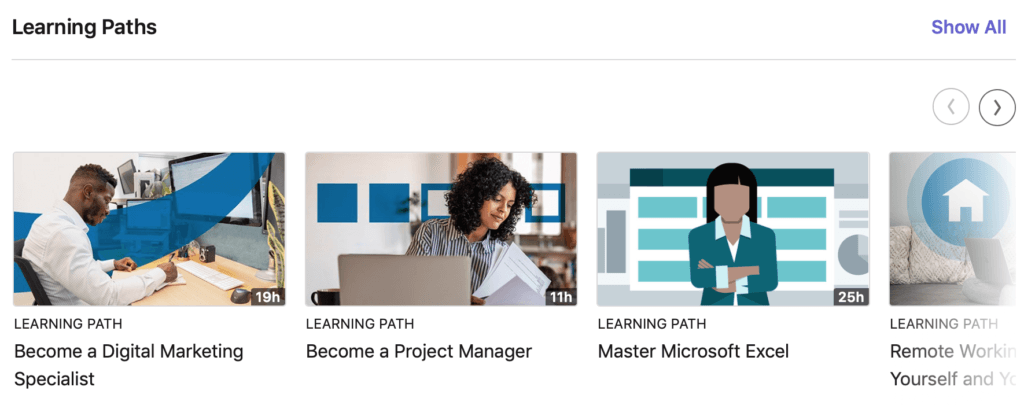 Learning Paths screenshot